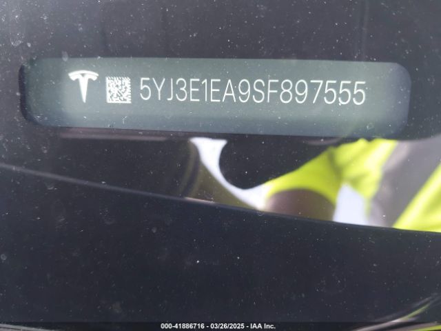 5YJ3E1EA9SF897555 Tesla Model 3 Long Range Rear-wheel Drive