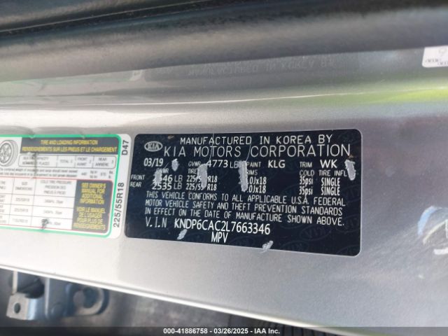 KNDP6CAC2L7663346 KIA SPORTAGE S
