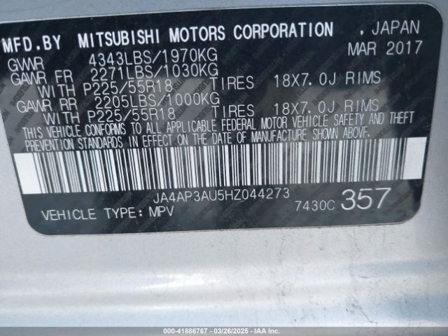 2017 MITSUBISHI OUTLANDER SPORT JA4AP3AU5HZ044273 Photo 8
