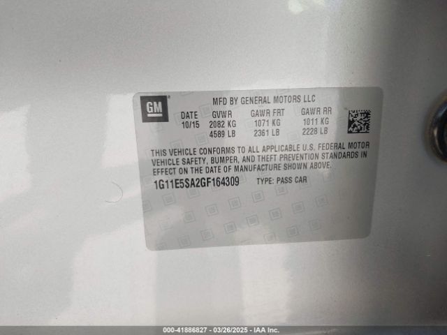 1G11E5SA2GF164309 Chevrolet Malibu Limited Ltz