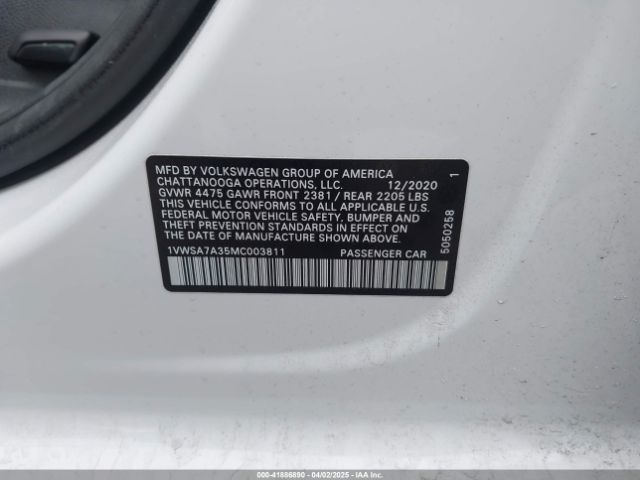1VWSA7A35MC003811 Volkswagen Passat 2.0t Se