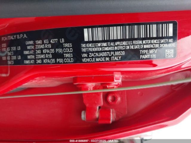 ZACNJABB7LPL88539 Jeep Renegade Latitude Fwd