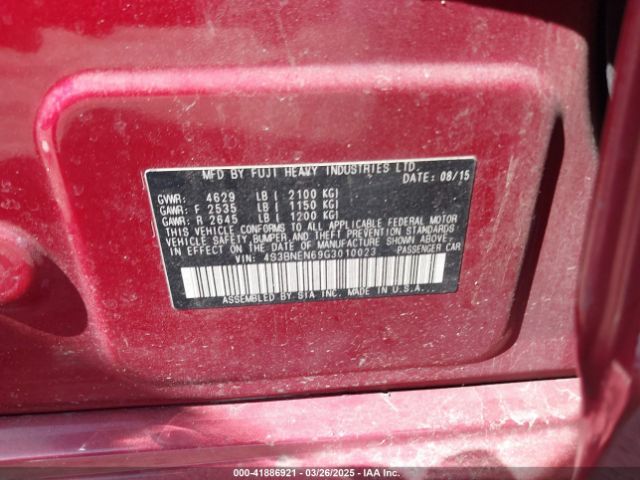 4S3BNEN69G3010023 Subaru Legacy 3.6r Limited