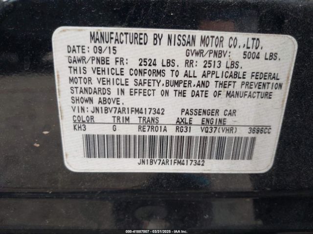 JN1BV7AR1FM417342 Infiniti Q50 Premium