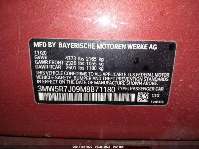 3MW5R7J09M8B71180 BMW 330i Xdrive