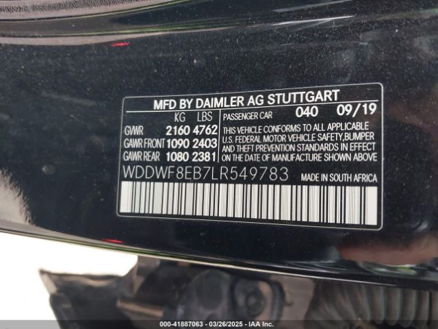 WDDWF8EB7LR549783 Mercedes-Benz C 300 4matic