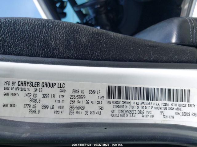 1C4RDHAG5EC313816 Dodge Durango Sxt