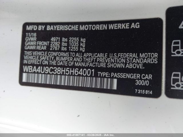 WBA4U9C38H5H64001 BMW 430i Xdrive