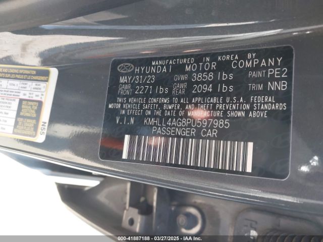 KMHLL4AG8PU597985 Hyundai ELANTRA SE