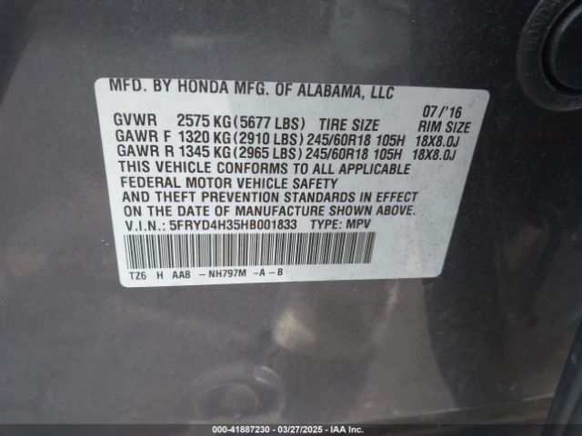 5FRYD4H35HB001833 Acura MDX