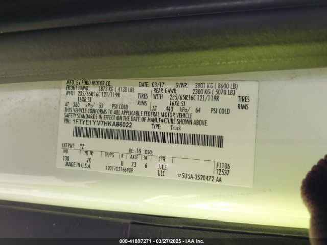 1FTYE1YM7HKA86022 Ford Transit-150
