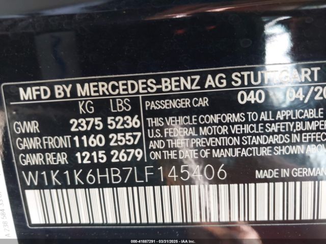 W1K1K6HB7LF145406 Mercedes-Benz E 450