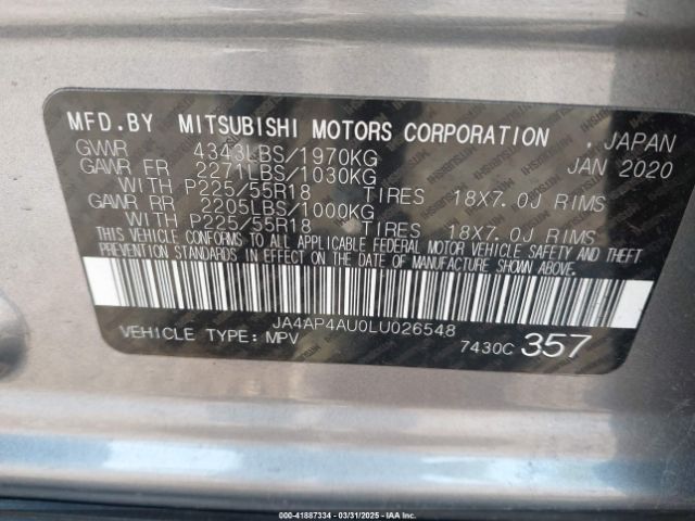 2020 MITSUBISHI OUTLANDER SPORT JA4AP4AU0LU026548 Photo 8