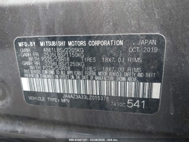 JA4AZ3A33LZ015378 Mitsubishi Outlander Es 2.4 S-awc