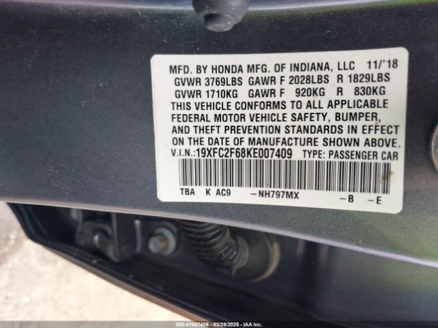 19XFC2F68KE007409 Honda Civic Lx
