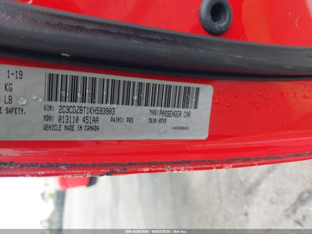 2C3CDZBT1KH593903 Dodge Challenger R/t