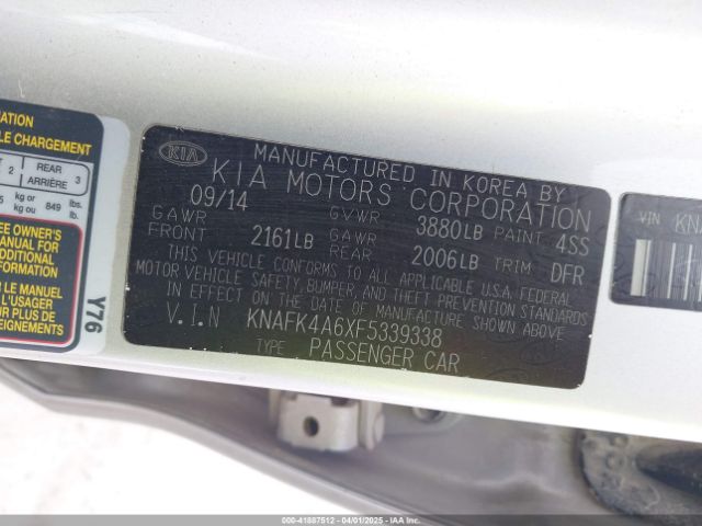 KNAFK4A6XF5339338 KIA FORTE LX