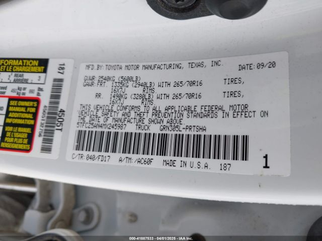 5TFCZ5AN4MX245987 Toyota Tacoma Trd Off-road