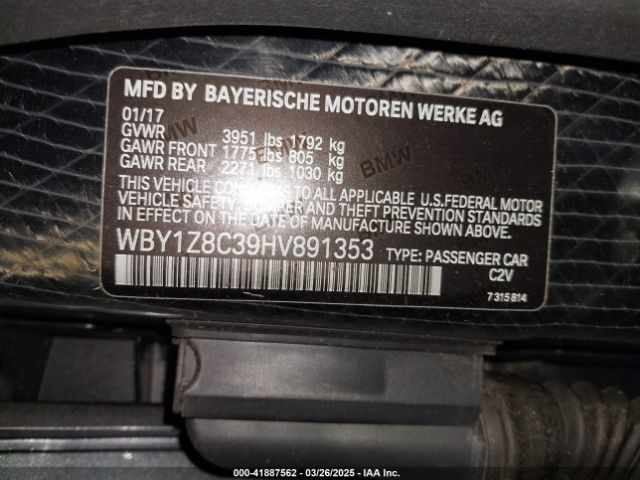 WBY1Z8C39HV891353 BMW I3 94 Ah W/range Extender