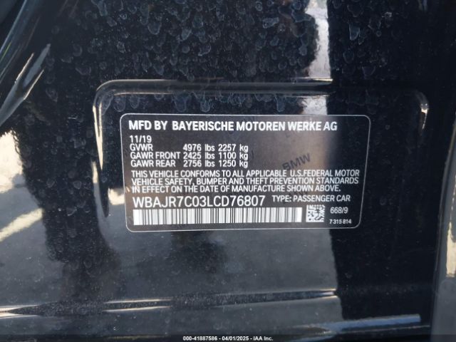 2020 BMW 530I WBAJR7C03LCD76807 Photo 8