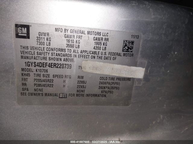 1GYS4DEF4ER220739 Cadillac Escalade Platinum