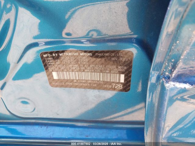 ML32AWHJ9RH006256 Mitsubishi Mirage Black Edition