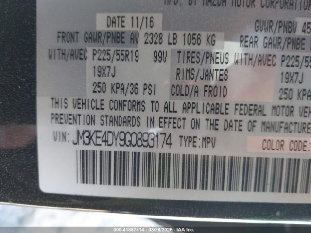 JM3KE4DY9G0893174 Mazda Cx-5 Grand Touring