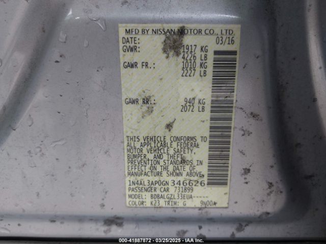 2016 NISSAN ALTIMA 1N4AL3AP0GN346626 Photo 8