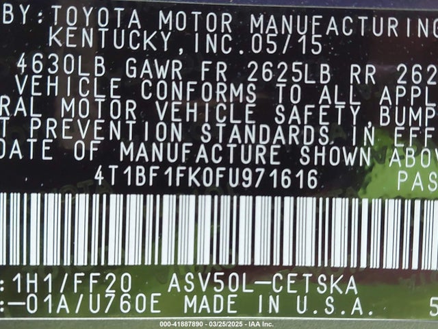 4T1BF1FK0FU971616 Toyota CAMRY SE