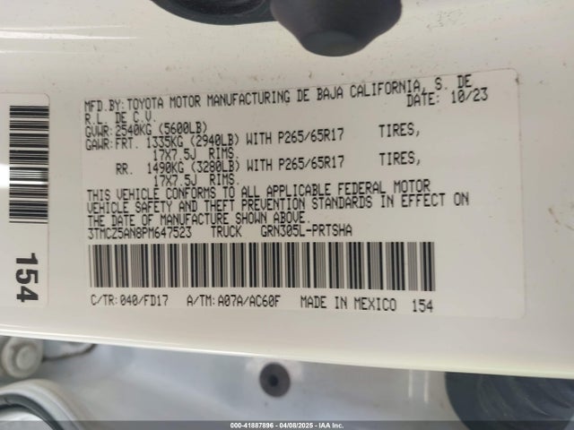 3TMCZ5AN8PM647523 Toyota Tacoma Trd Sport