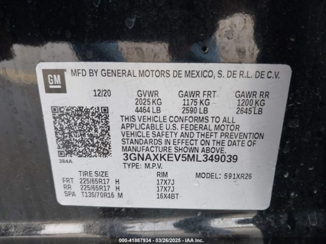 2021 CHEVROLET EQUINOX 3GNAXKEV5ML349039 Photo 8