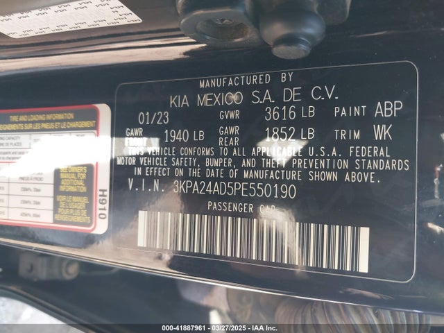 3KPA24AD5PE550190 KIA RIO LX