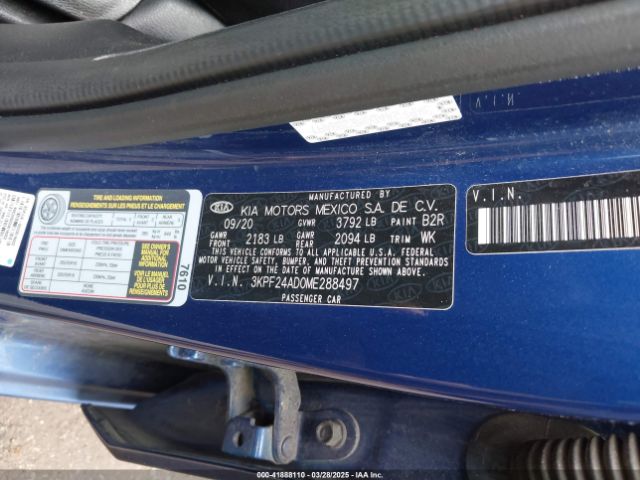 3KPF24AD0ME288497 KIA mpi nu