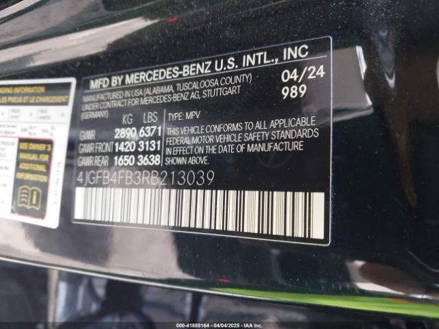 4JGFB4FB3RB213039 Mercedes-Benz Gle 350 4matic