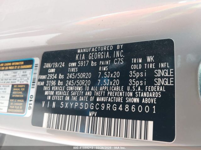 5XYP5DGC9RG486001 KIA Telluride Sx X-line