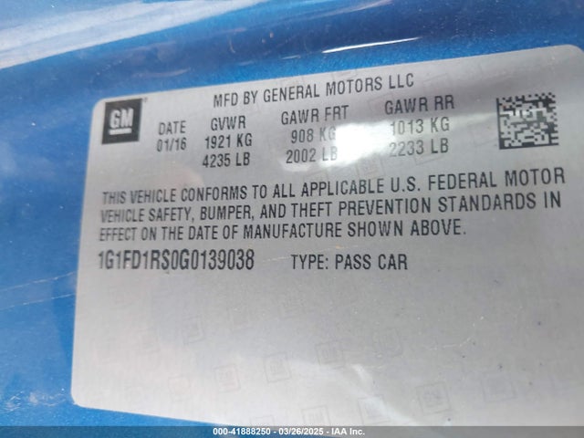 1G1FD1RS0G0139038 Chevrolet Camaro 2lt