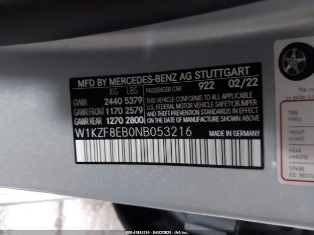 W1KZF8EB0NB053216 Mercedes-Benz E 350 4matic