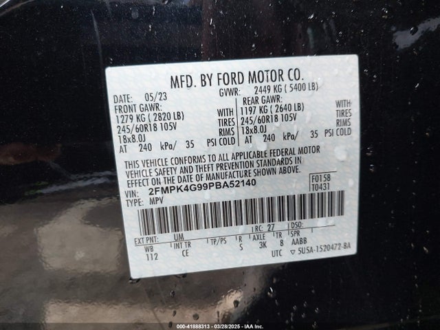 Ford EDGE SE 2023 2FMPK4G99PBA52140 Image 9