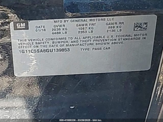 1G11C5SA8GU139853 Chevrolet Malibu Limited Lt