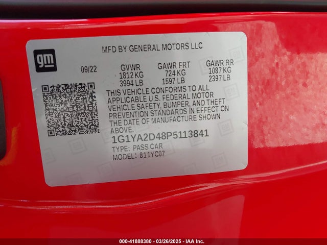 Chevrolet Corvette Stingray Rwd  1lt 2023 1G1YA2D48P5113841 Image 9