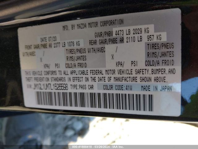 JM1GL1UM7L1526598 Mazda Mazda6 Sport