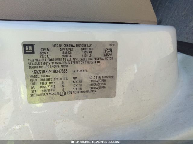 2013 GMC YUKON XL 1500 1GKS1KE02DR347863 Photo 8