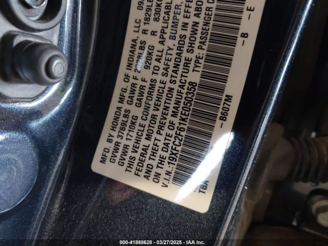 19XFC2F61KE050358 Honda Civic Lx