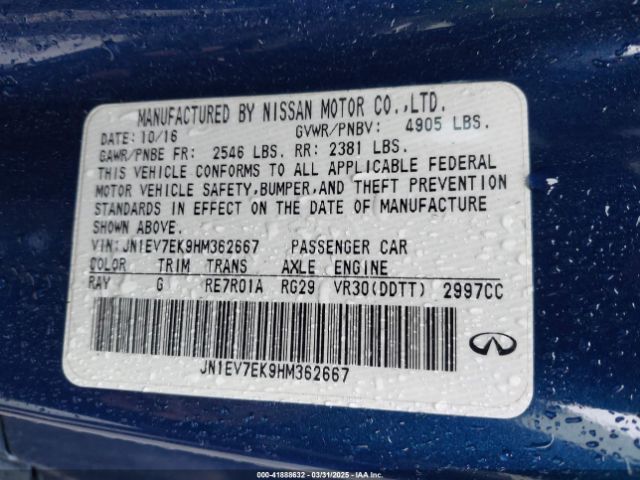 JN1EV7EK9HM362667 Infiniti Q60 3.0t Premium