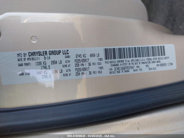 2015 CHRYSLER TOWN & COUNTRY 2C4RC1BG8FR537647 Photo 8