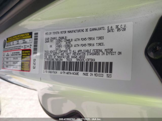 3TYRX5GN0LT001284 Toyota Tacoma Sr