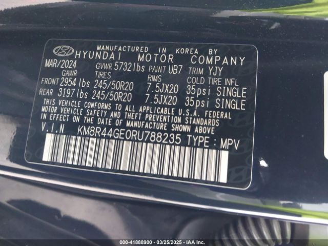 KM8R44GE0RU788235 Hyundai Palisade Sel