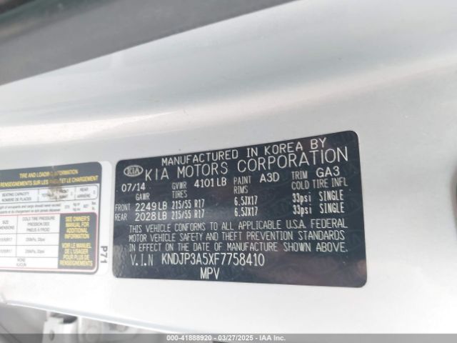 KNDJP3A5XF7758410 KIA SOUL +