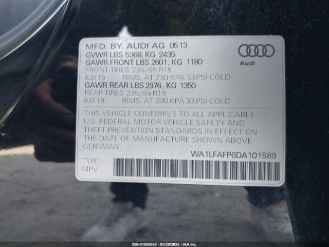 2013 AUDI Q5 WA1LFAFP6DA101589 Photo 8