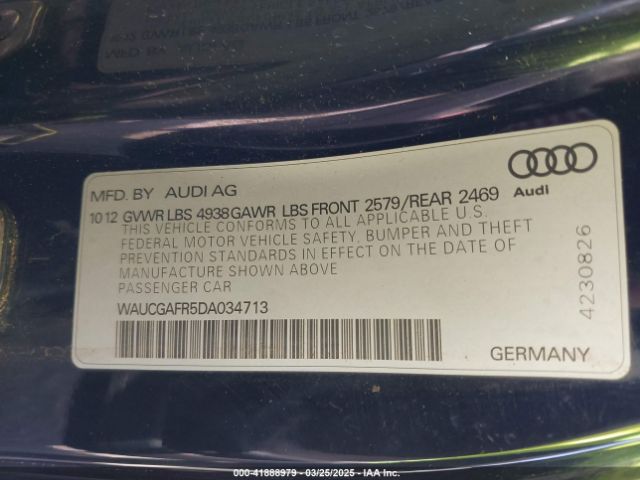 2013 AUDI S5 WAUCGAFR5DA034713 Photo 8